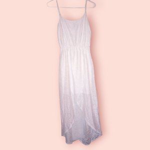 White English Lace Asymmetrical Strap Dress  Small